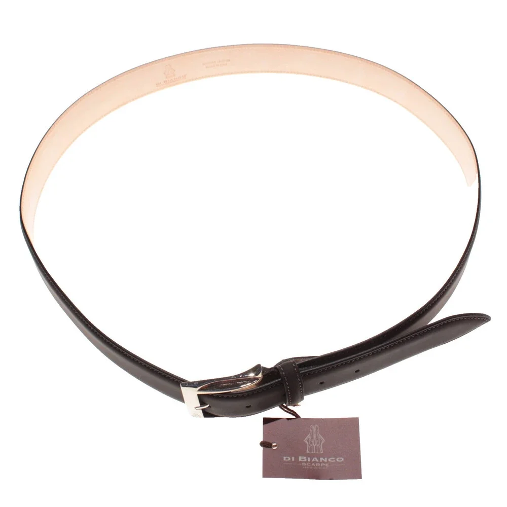 Di Bianco NWT Cut to Size Dress Belt In Solid Brown Leather One Size